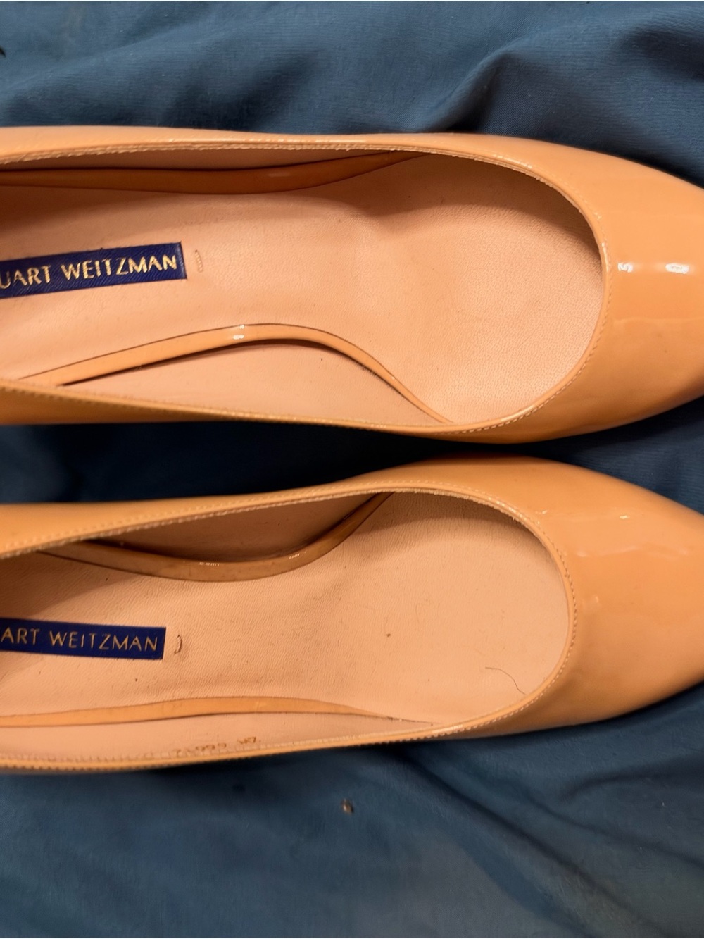 Stuart Weitzman Nude Patent Leather Flats